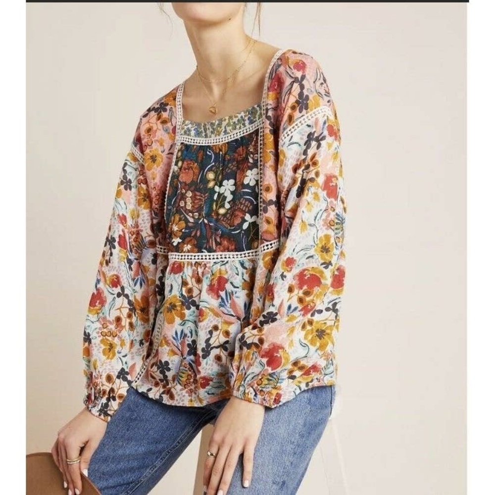 Maeve by Anthropologie Peasant Top Size XS